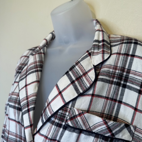 Madewell Plaid Flannel PJ Top Mens Tailored Style Button Up Pocket Sleep Shirt - Picture 5 of 16